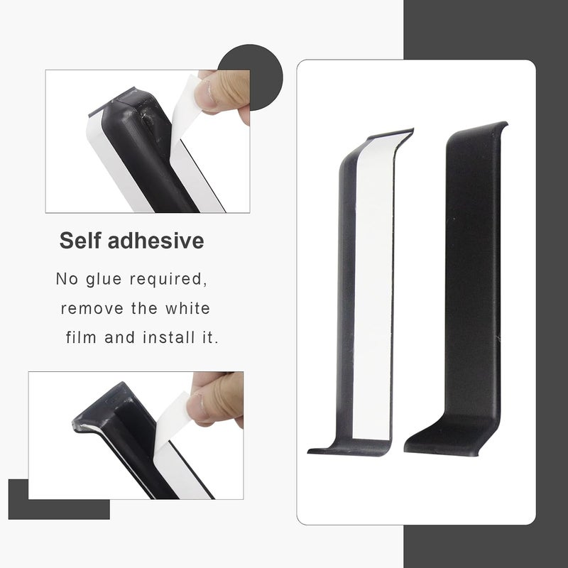COUKIU Self Adhesive Baseboard Corner Blocks, 4inch(Width)3 Inside + 3 Outside Corners-Connector Between The Wall Base Cove Base Rubber Moulding Trim, Perfect Match for Our S100 Baseboard(Black) - Image 5